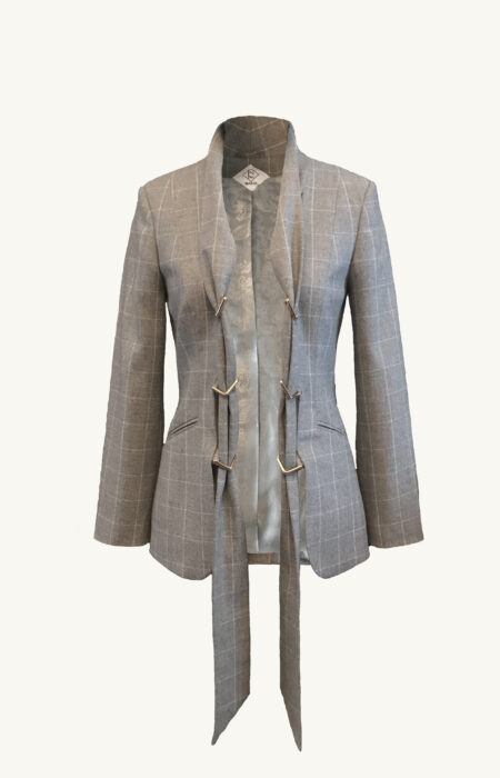 Wollblazer mit Schalverschluss grau