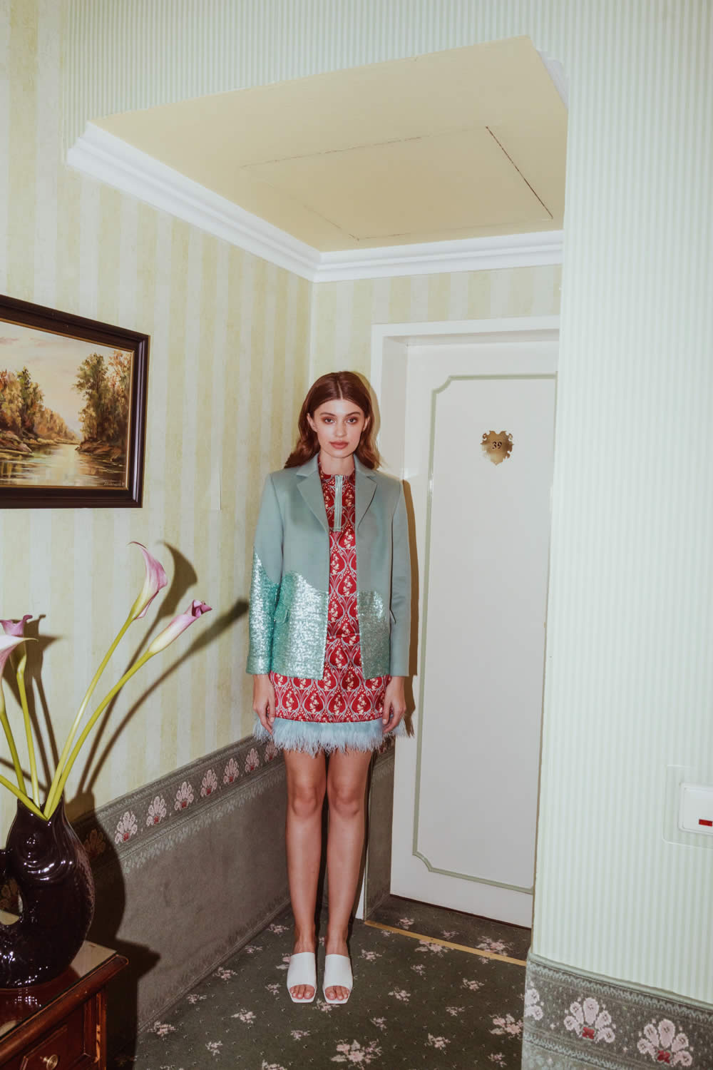 NCM Bähr Ophelia Designer Pailletten Jacke türkis Kaschmir