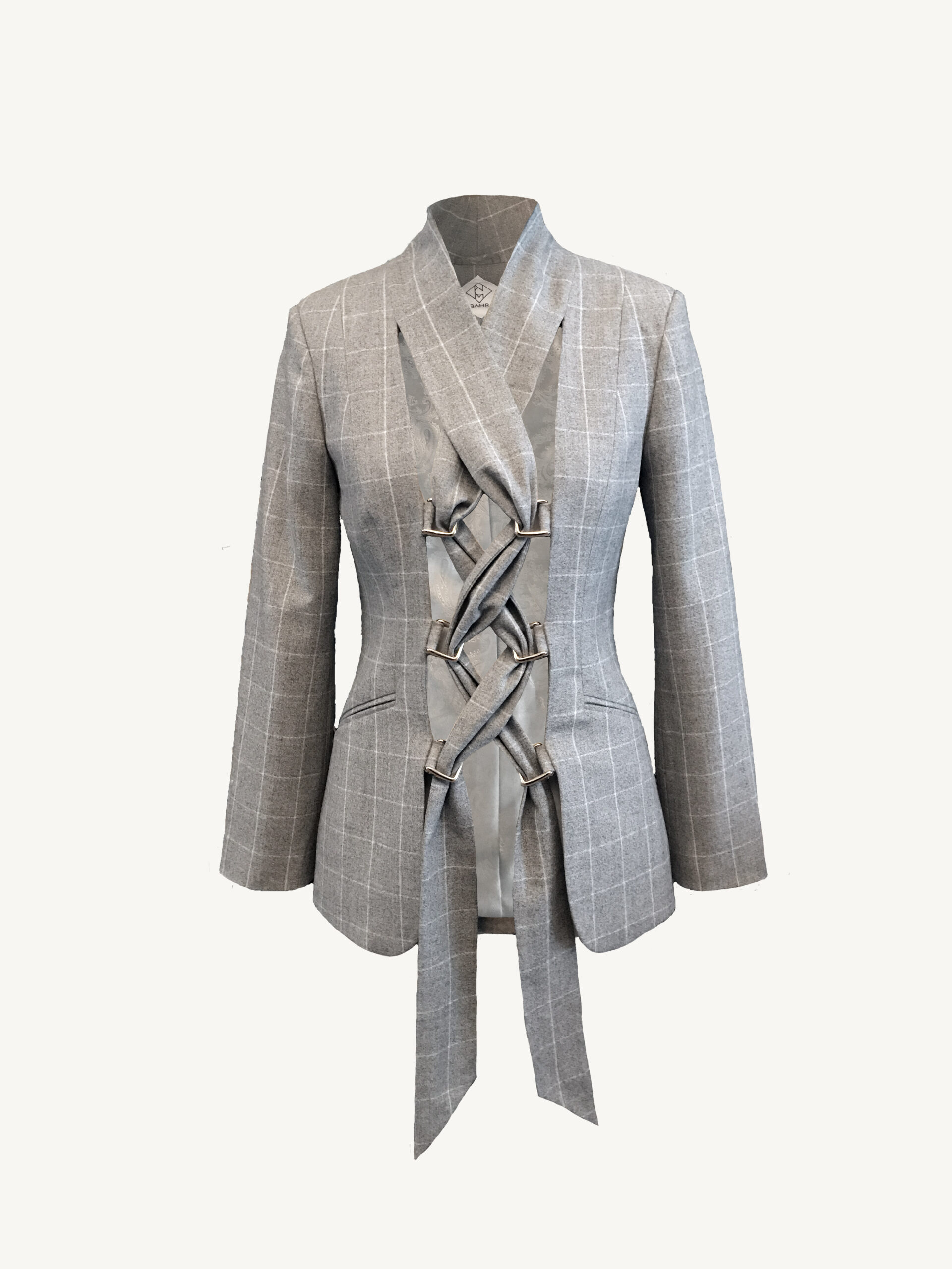 Wollblazer mit Schalverschluss grau