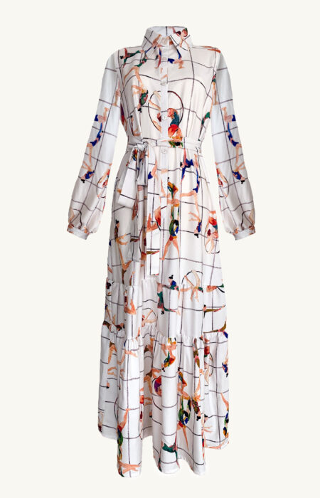 Maxikleid aus Viskose mit Print
