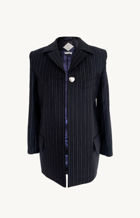 Blazer mit Statement-Schulter Nadelstreifen