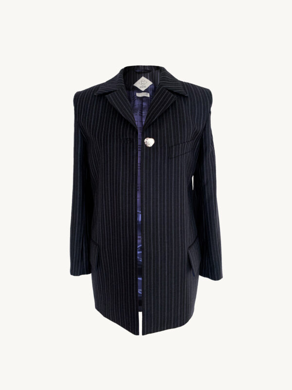 Blazer mit Statement-Schulter Nadelstreifen