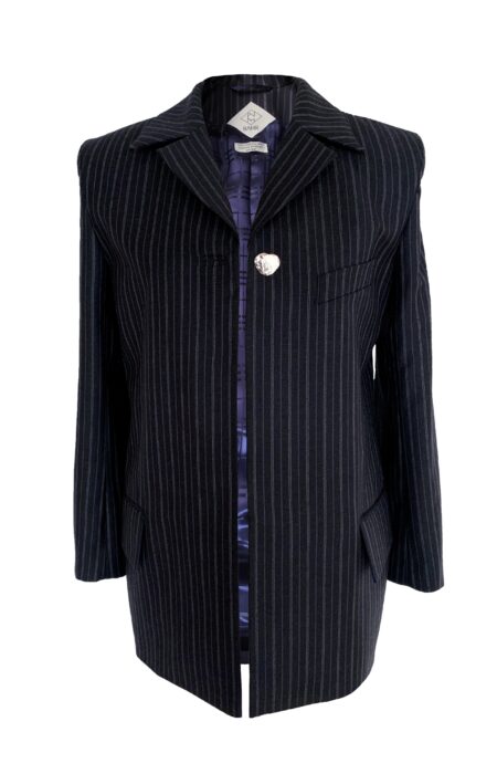 Blazer mit Nadelstreifen und schulterpolster aus Wolle