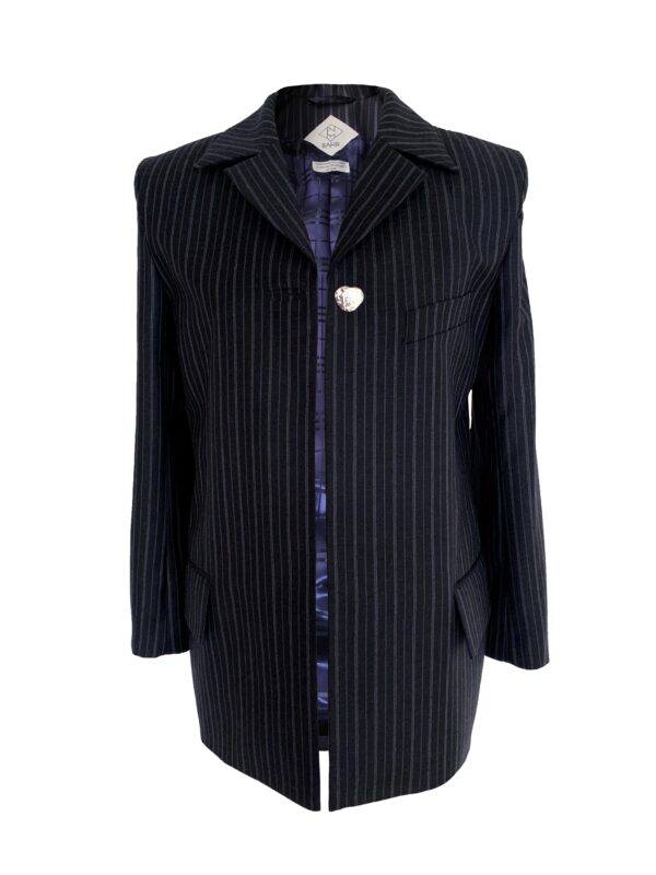 Blazer mit Nadelstreifen und schulterpolster aus Wolle