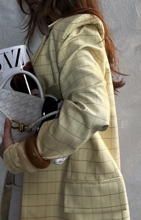 Blazer mit schulterpolster vanille