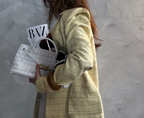 Blazer mit schulterpolster vanille