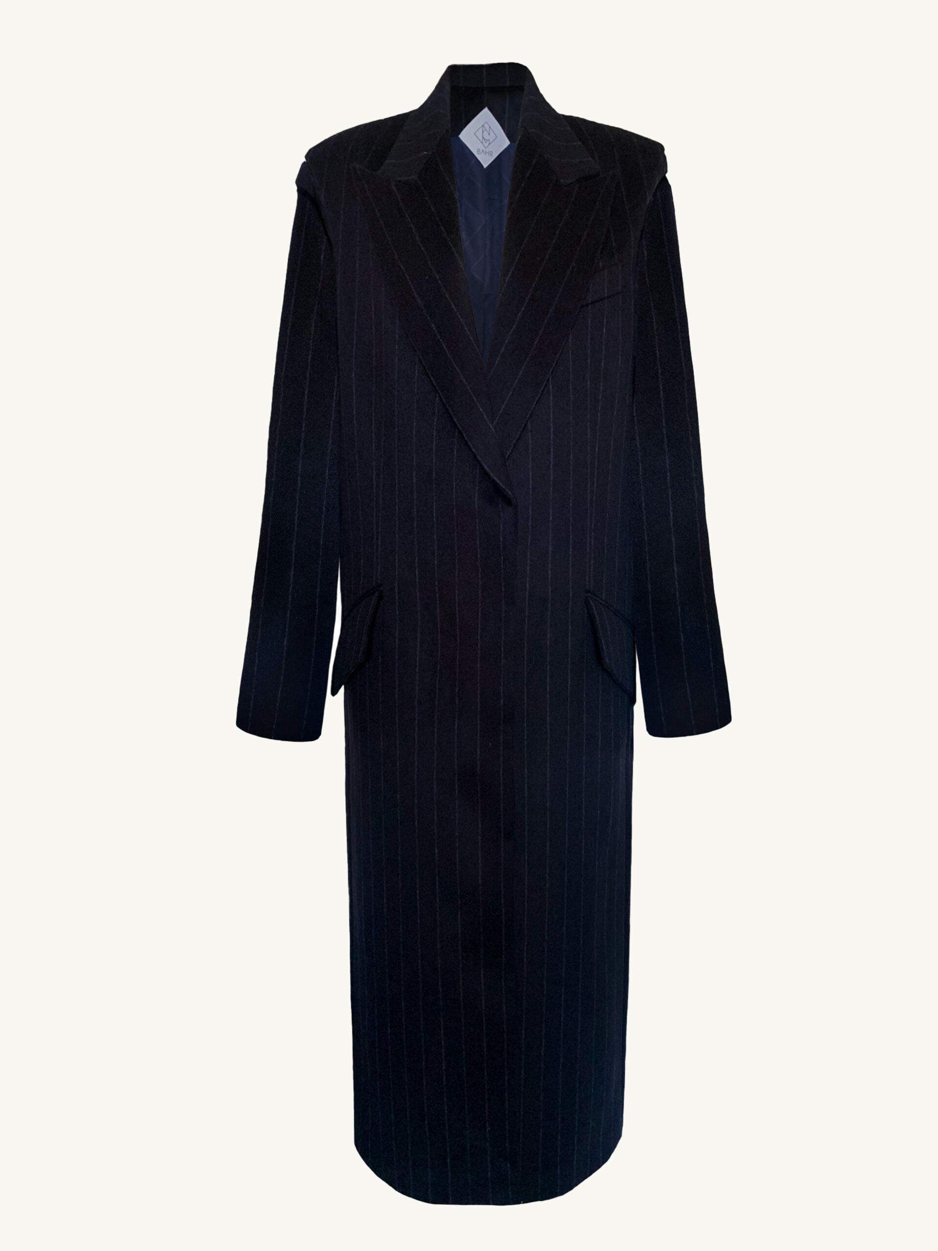 Mantel mit schulterpolster naselstreifen wolle