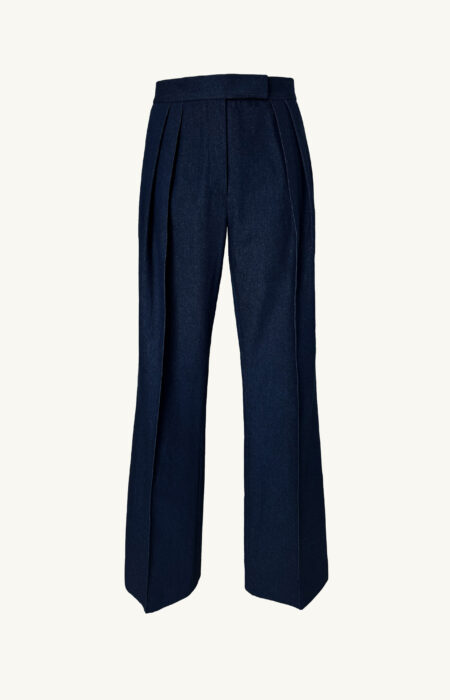Bundfalten Jeans dunkelblau denim