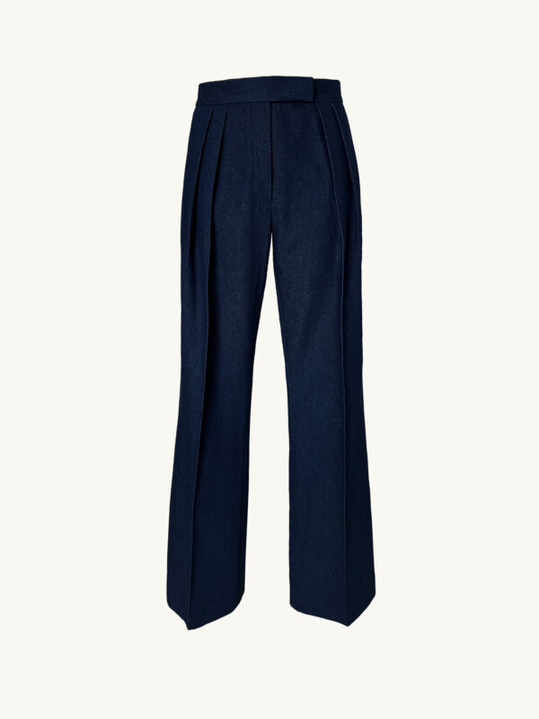 Bundfalten Jeans dunkelblau denim