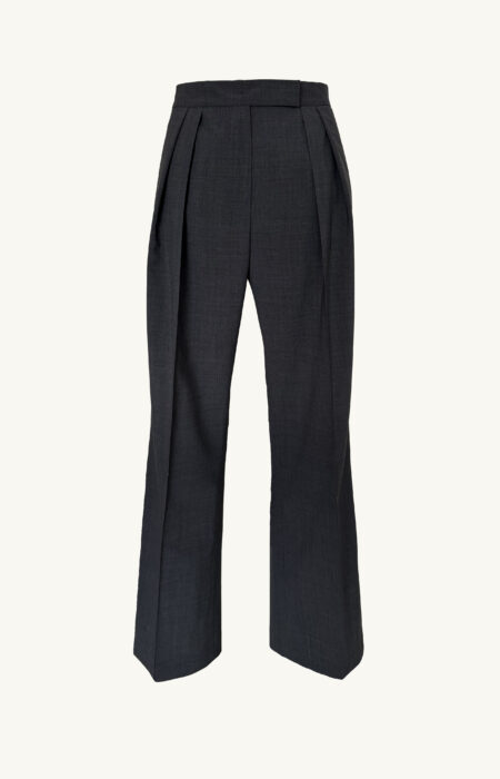Bundfaltenhose Wolle grau