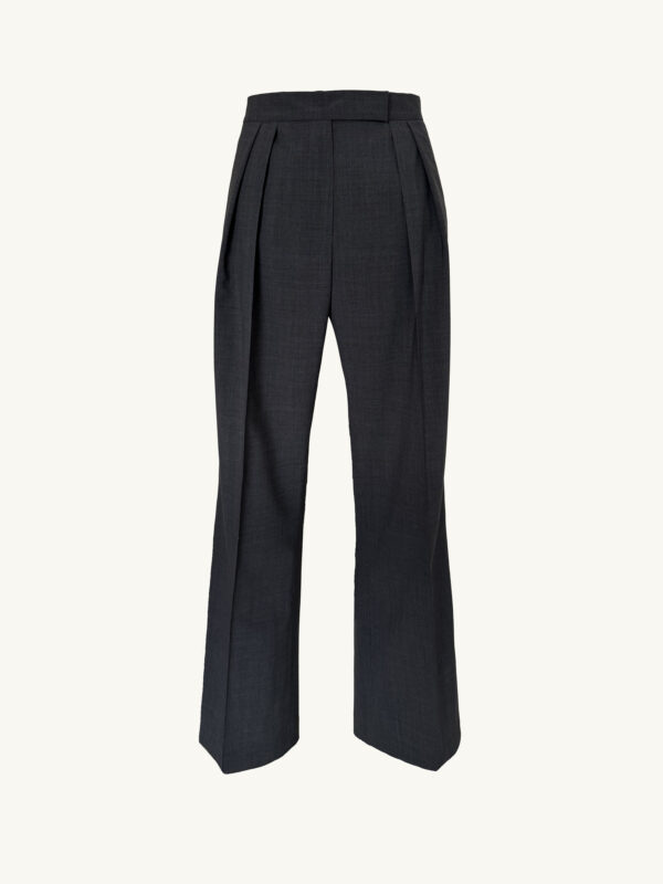 Bundfaltenhose Wolle grau